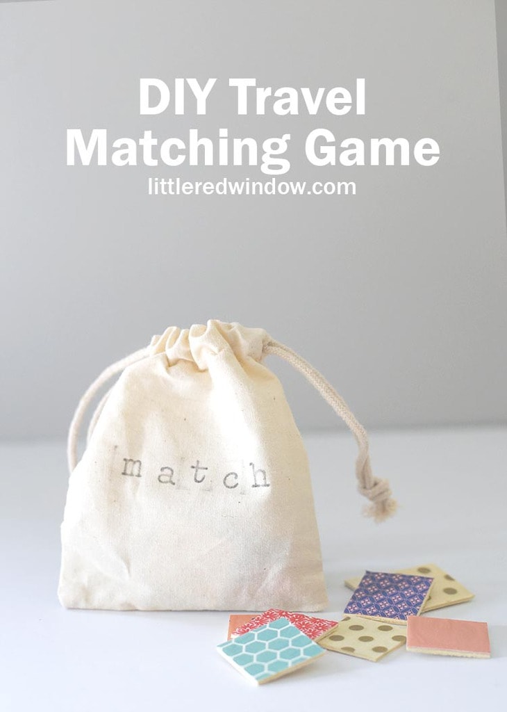 Keep this cute DIY travel matching game stashed in your bag, it's perfect for any time you're waiting around and need to keep your kids occupied!