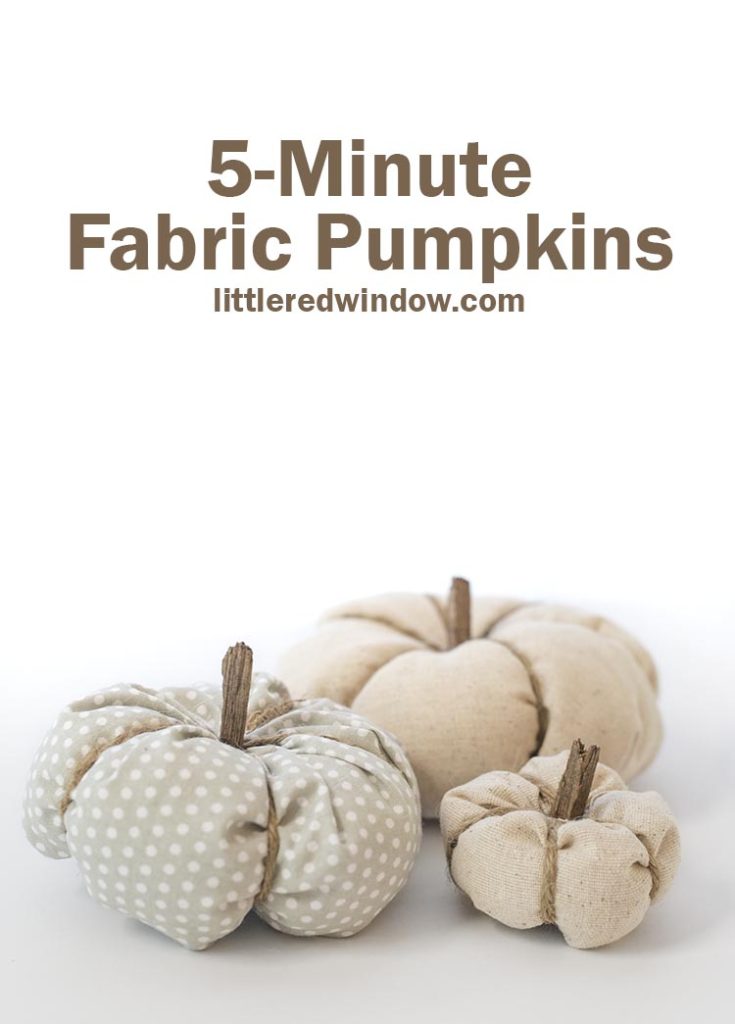 These super easy 5-minute fabric pumpkins are the perfect fall home decor, make them in any color and size in just a few minutes!
