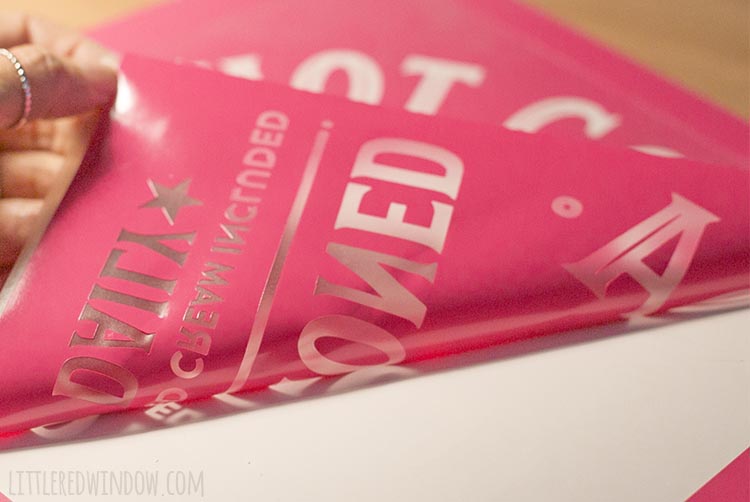 Use clear contact paper instead of expensive transfer tape to transfer your vinyl stencil!