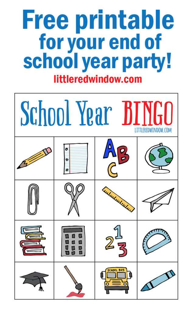 This fun and free Back to School Bingo printable is a great game for classroom parties at any time of the school year, kids love it!