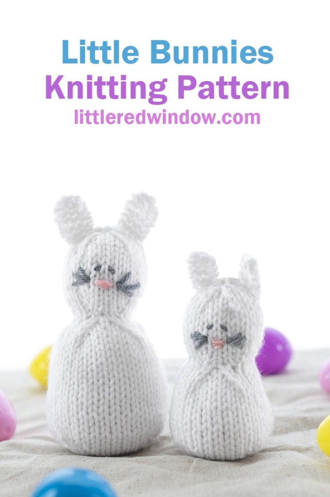 Knit up a cute mama and baby bunny with this adorable Little Easter Bunny Knitting Pattern!
