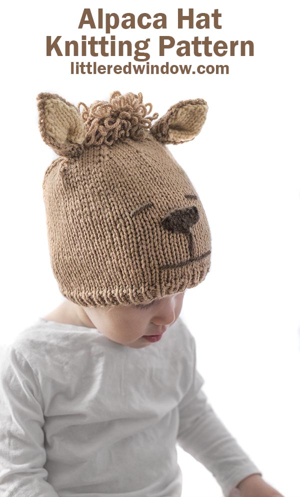 Alpaca Hat Knitting Pattern for newborns, babies and toddlers!