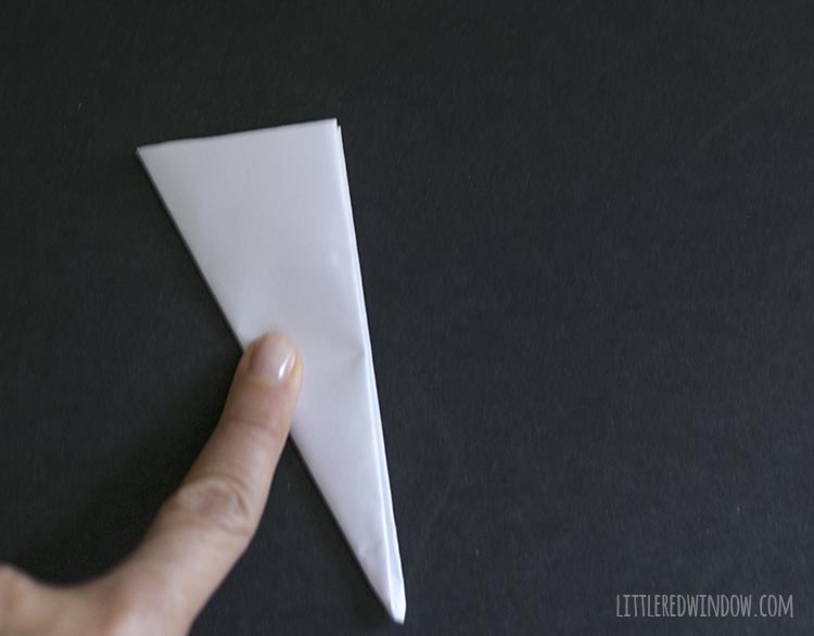 the final folded triangle paper