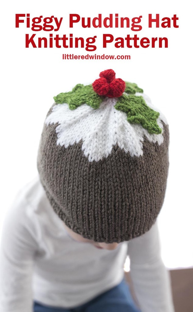 The Figgy Pudding Hat knitting pattern is the cutest Christmas baby hat pattern to knit for your baby or toddler, your little one will look delicious!