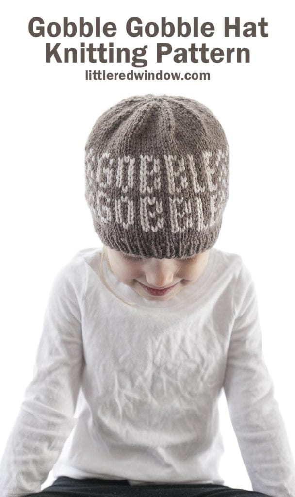 This is adorable Thanksgiving Gobble Gobble Hat knitting pattern is perfect to knit for your baby's first (or second, or third...) Thanksgiving! 