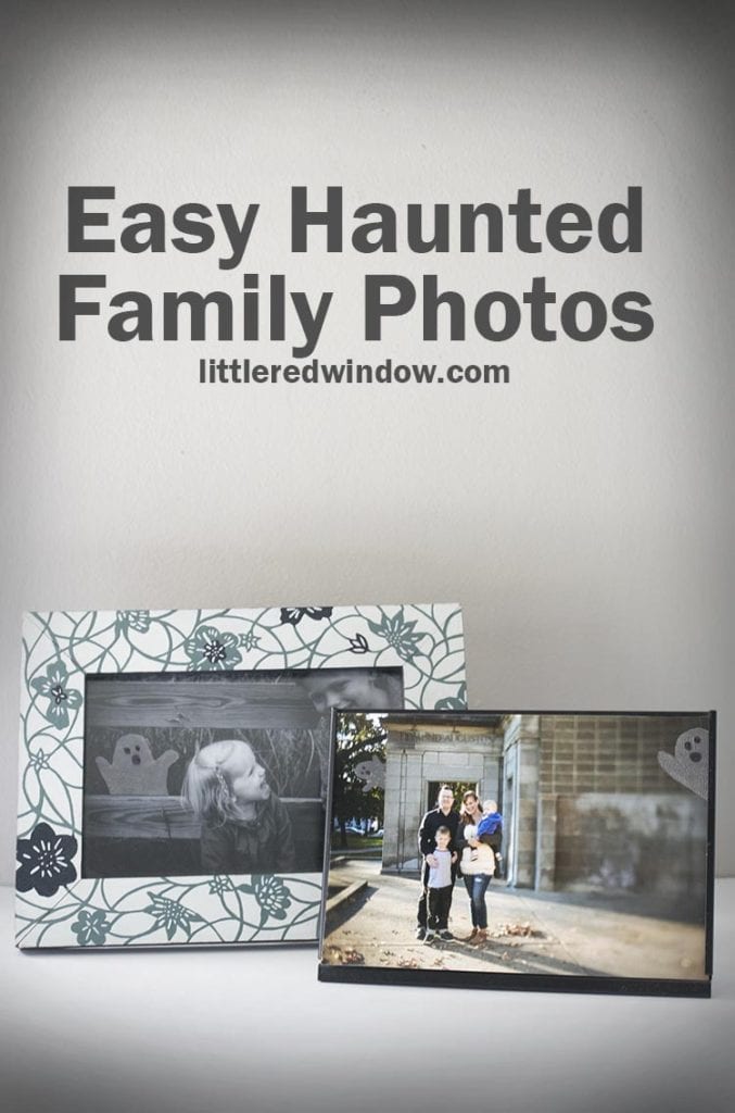 Get your Halloween off to a spooky start by turning your regular pics into Halloween Haunted Family Photos with just a couple super easy supplies!