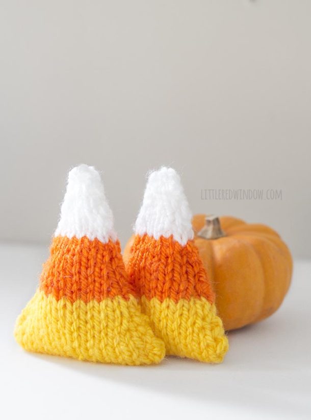 Candy Corn Handwarmers Knitting Pattern Little Red Window