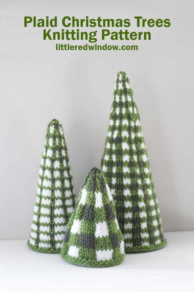 small plaid christmas trees