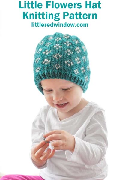 small Fair-Isle-Little-Flowers-Hat-Knitting-Pattern-01-littleredwindow