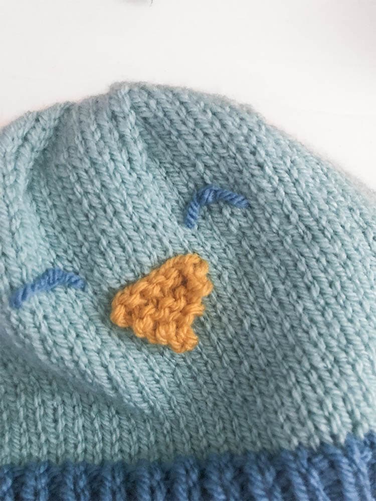 finished bluebird hat face