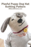 small Playful Puppy Dog Hat Knitting Pattern 01 littleredwindow