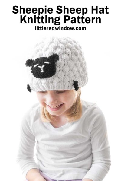 This adorable fluffy sheep hat knitting pattern is a quick and easy knit and includes instructions to make one for your newborn, baby or toddler!