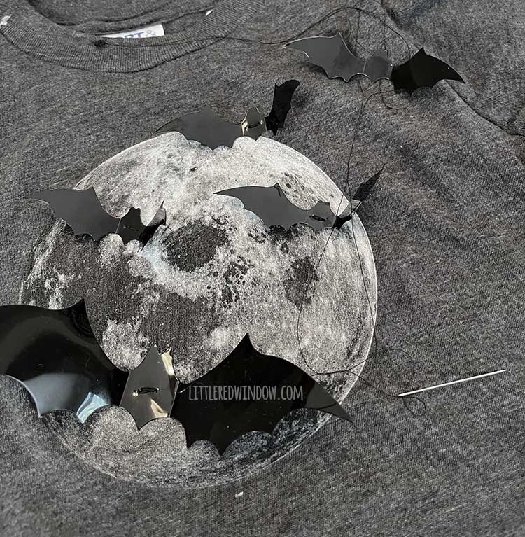 full moon shirt with bat shapes attaches
