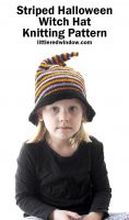 small Striped Halloween Witch Hat Knitting Pattern 01b littleredwindow