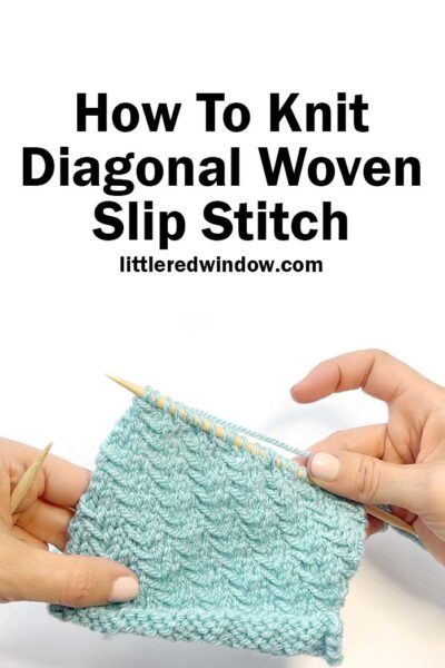 This gorgeous diagonal woven slip stitch knitting pattern looks intricate but it's actually incredibly easy to knit, let us show you how!