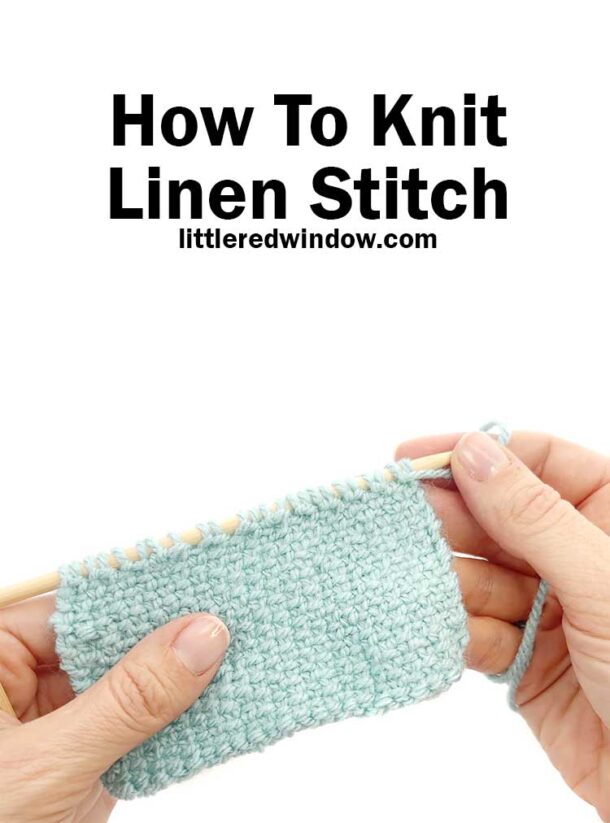 Linen Stitch Knitting Pattern Easy How To for Beginners Little Red
