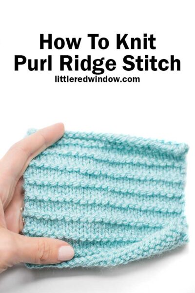 The purl ridge stitch knitting pattern is a fun & easy twist on plain stockinette stitch that adds a little texture and interest to your next knitting project!