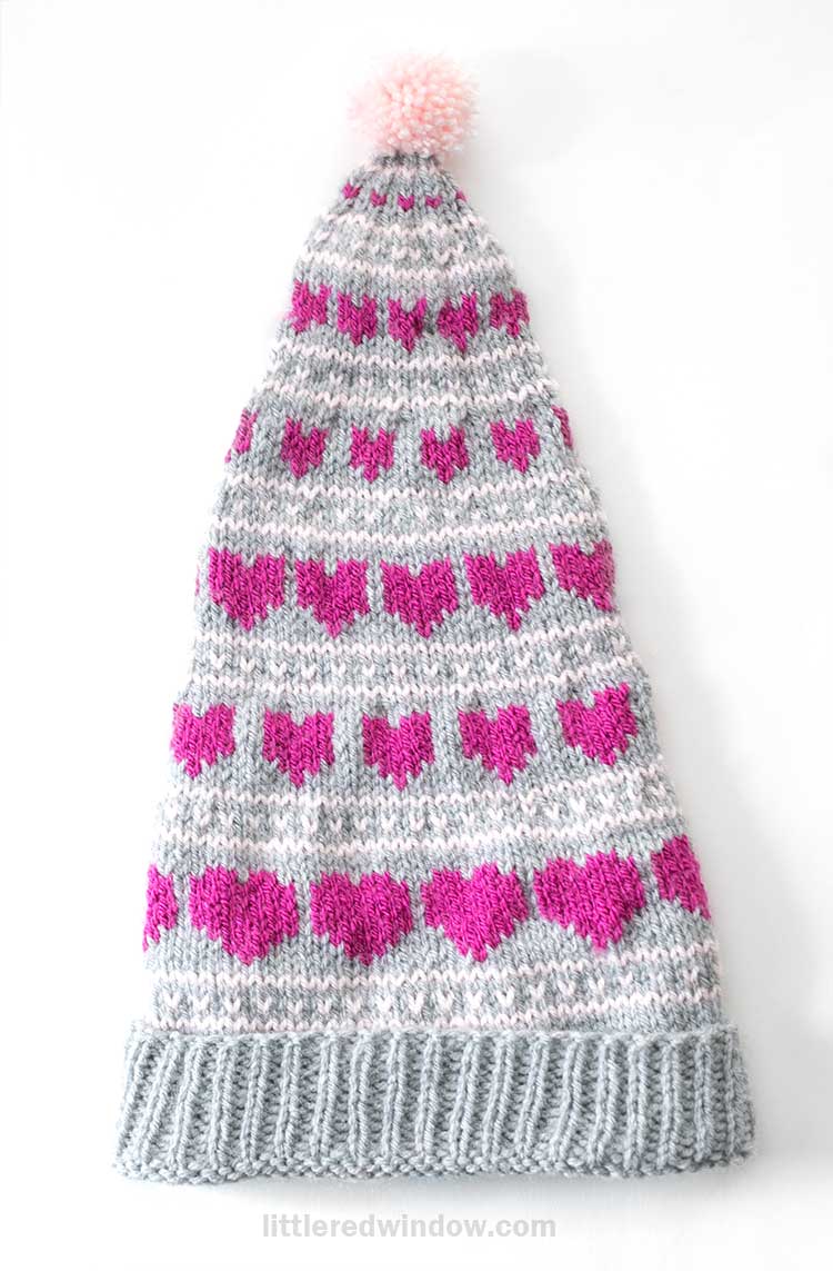 Stocking Cap Pattern Heartfelt Valentine's Day Stocking Cap Knitting Pattern - Little Red Window