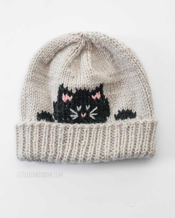 Peekaboo Black Cat Hat Knitting Pattern Little Red Window