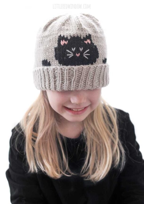 Peekaboo Black Cat Hat Knitting Pattern Little Red Window