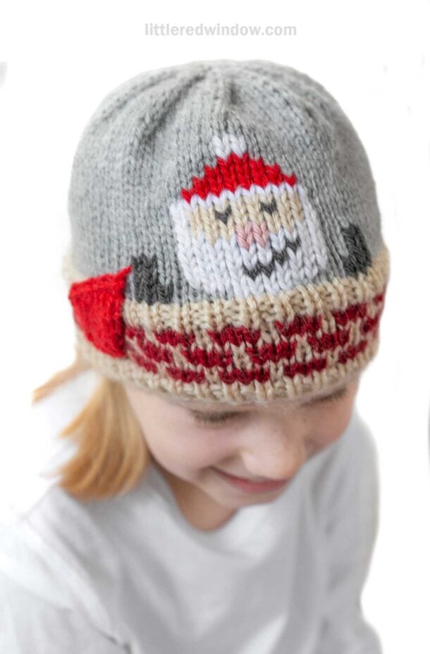 Down the Chimney Santa Hat Knitting Pattern - Little Red Window