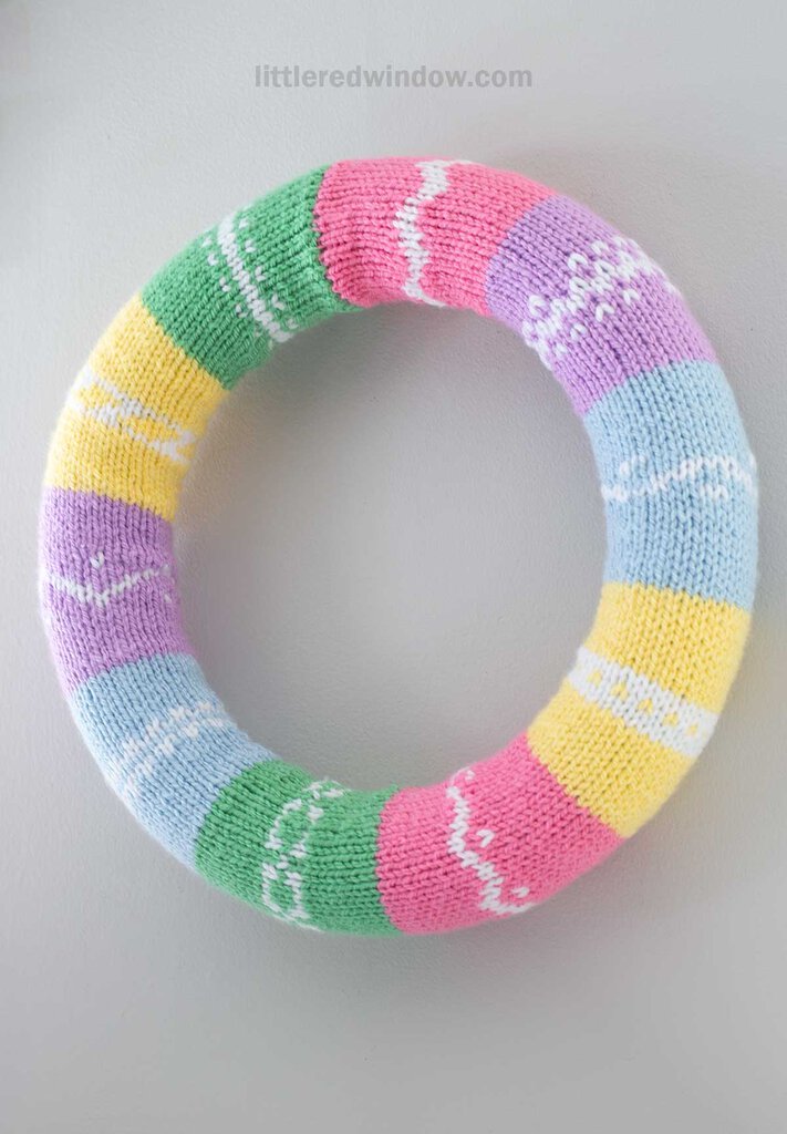 Springtime Easter Wreath Knitting Pattern - Little Red Window