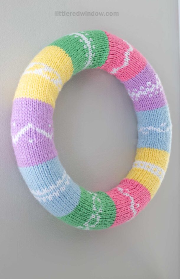 Springtime Easter Wreath Knitting Pattern - Little Red Window