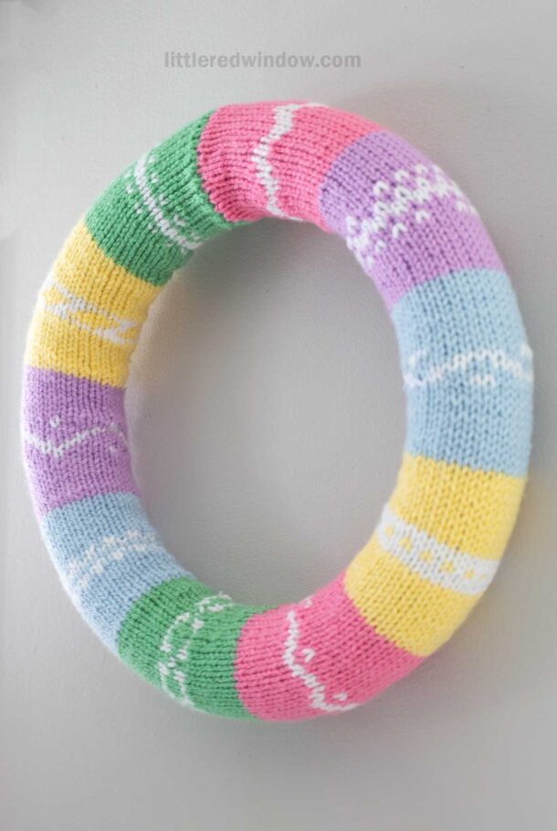 Springtime Easter Wreath Knitting Pattern - Little Red Window