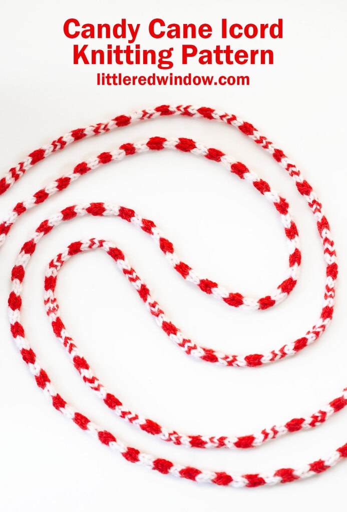 Candy Cane Icord Knitting Pattern Little Red Window